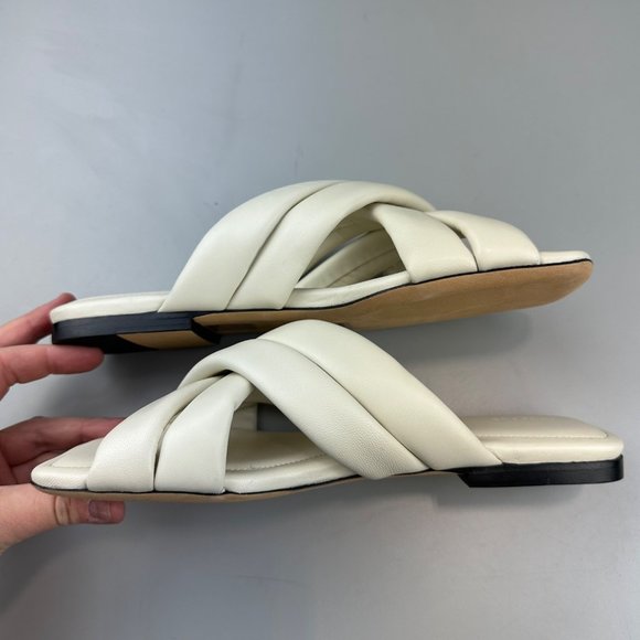 Anine Bing Eve Cream Padded Slide Sandals - Picture 8 of 11